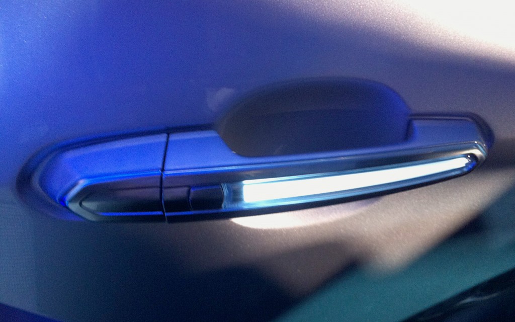 LED Keyless Rear Side Door Handle Old Blue Eyes 2013-19 Cadillac ATS CTS SRX XTS